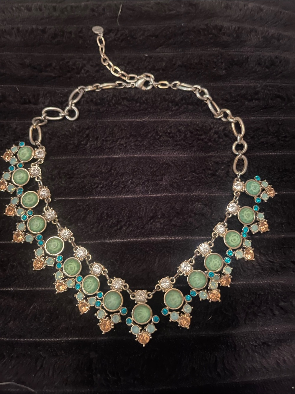 Vintage-Inspired Green and Turquoise Statement Necklace